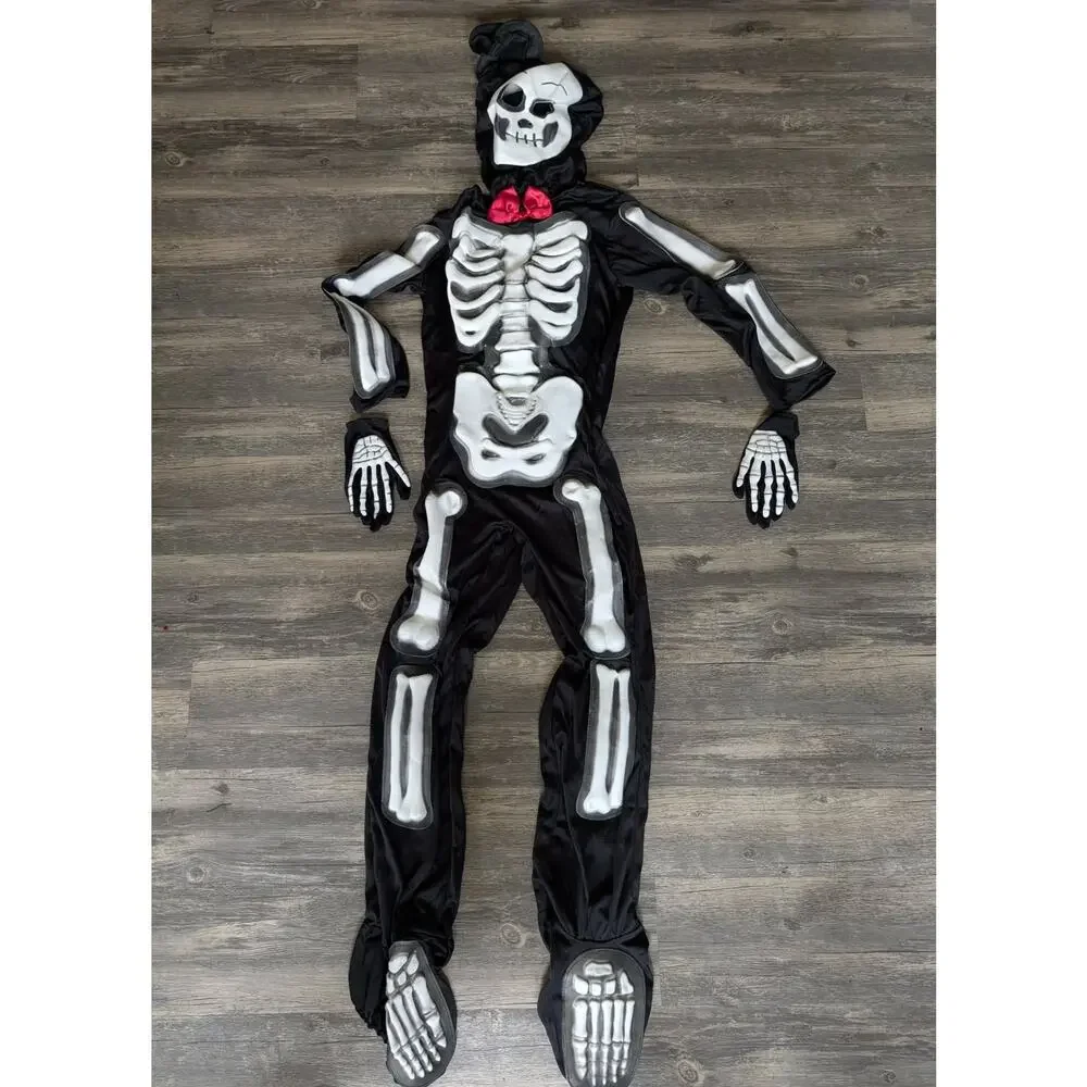 Morph Glow In The Dark Skeleton Kids Halloween Costume Size M 7-9 Years
